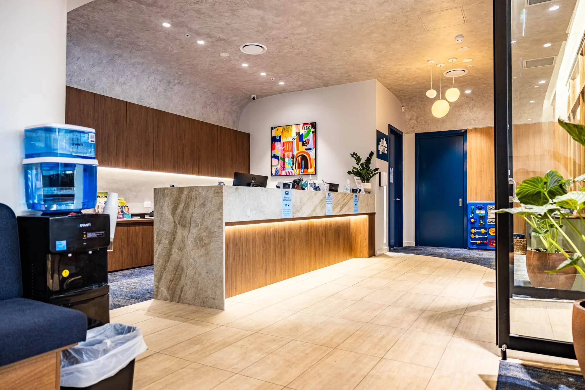 Medical centre counter with a natural stone benchtop